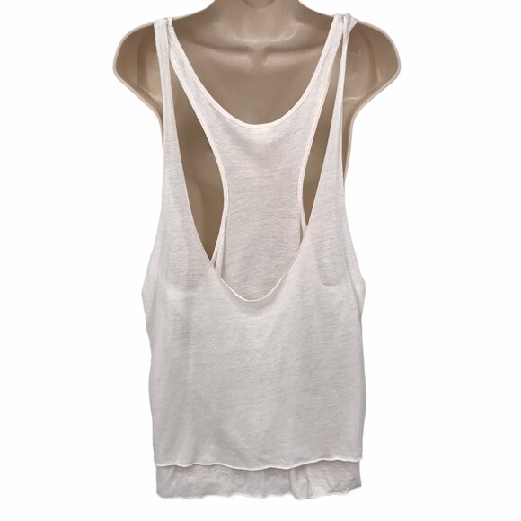 We The Free Womens White Loose Fit Rayon Linen Blend Lightweight Tank Top L - Picture 2 of 11